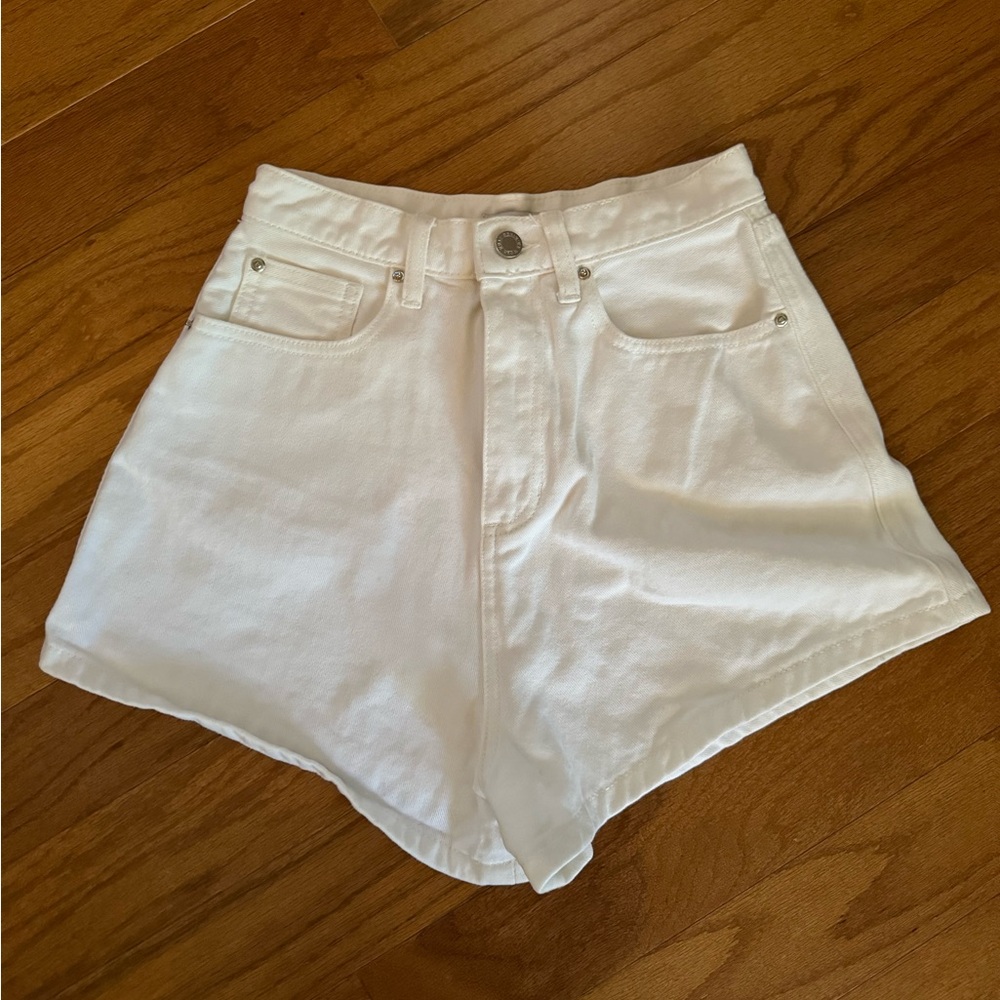 Weworewhat white denim shorts